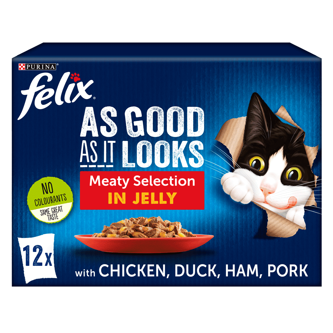 FELIX As Good As it Looks Meaty Selection in Jelly Chicken Duck Pork Ham Wet Cat Food