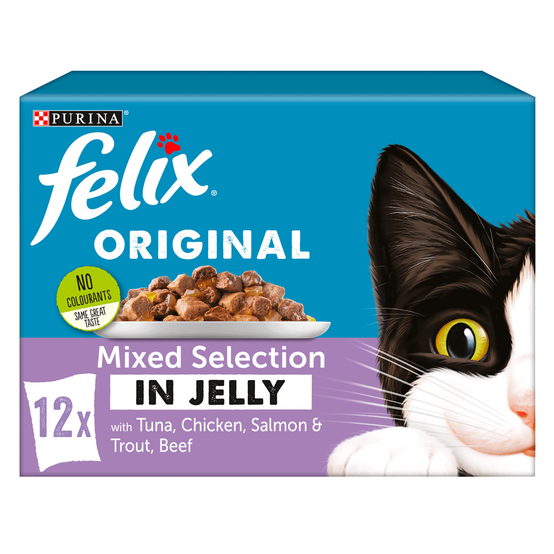 FELIX Original Mixed Selection in Jelly Tuna Chicken Salmon and Trout Beef Wet Cat Food