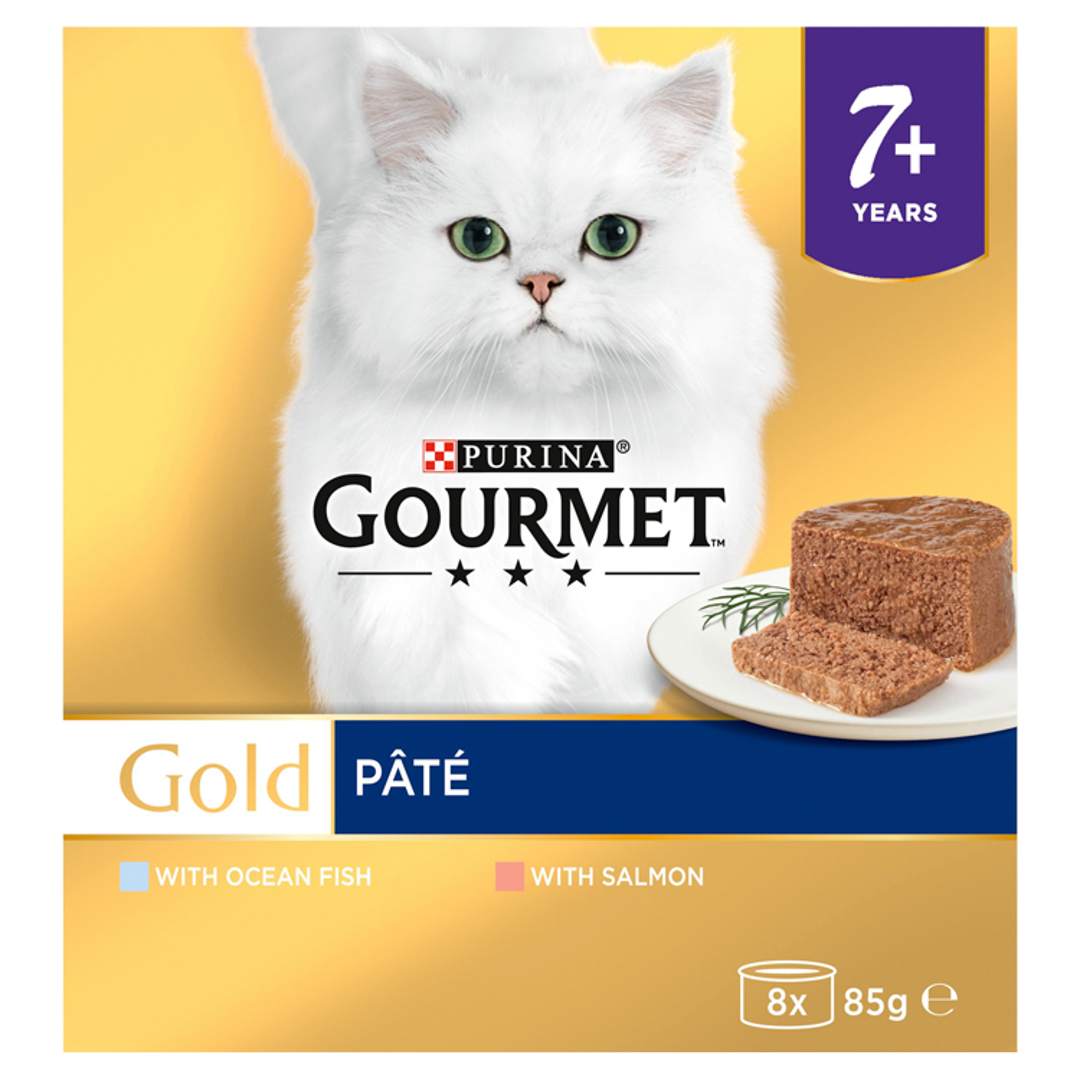 GOURMET Gold Senior Pate Selection Fish Wet Cat Food