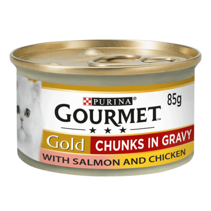 GOURMET® Gold Chunks in Gravy Salmon and Chicken Wet Cat Food