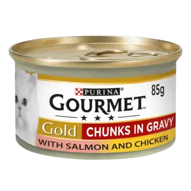 GOURMET® Gold Chunks in Gravy Salmon and Chicken Wet Cat Food