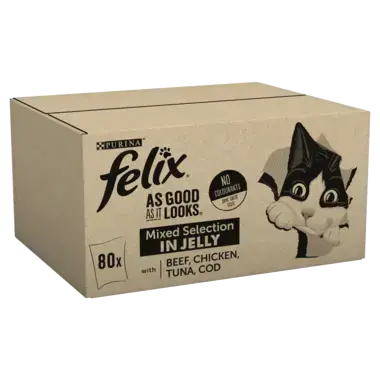 FELIX® As Good As it Looks Mixed Selection in Jelly (Beef, Chicken, Tuna, Cod) Wet Cat Food