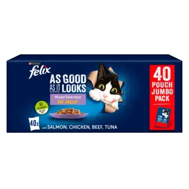 FELIX® As Good As It Looks Mixed Selection in Jelly (Beef, Salmon, Chicken, Tuna) Wet Cat Food