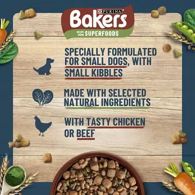 Baker Superfood specially formulated for small dogs with small kibbles