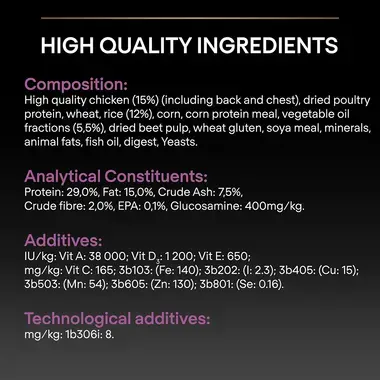 High quality ingredients