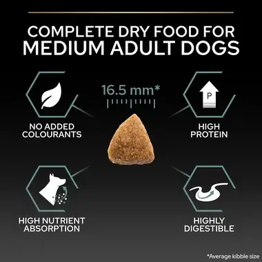 Complete dry food for medium adult dogs