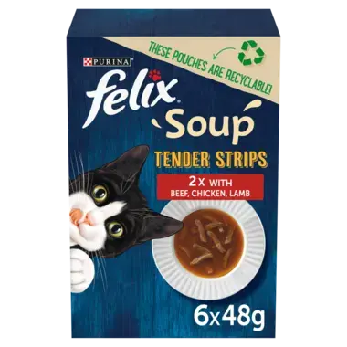  FELIX® Soup Tender Strips with Beef, Chicken and Lamb Wet Cat Food