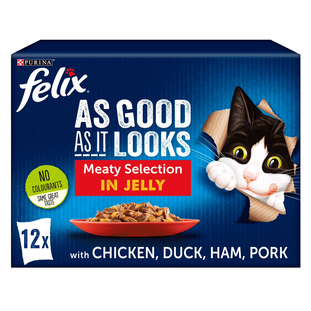 FELIX® As Good As it Looks Meaty Selection in Jelly (Chicken, Duck, Pork, Ham) Wet Cat Food